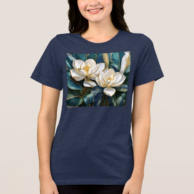 Camiseta Triblenda Arte de Magnolia del Sur (Anverso)