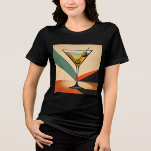 Camiseta Triblenda Arte de Martini con Bloque de Color Moderno de Mit