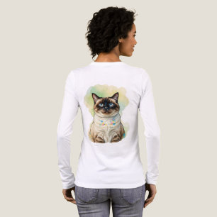 Camiseta Triblenda Arte de mascota de gato siamés lindo ojos azules a