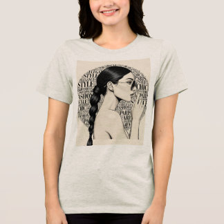 Camiseta Triblenda Arte de Nube de Palabras de Perfil de Elegancia Pa