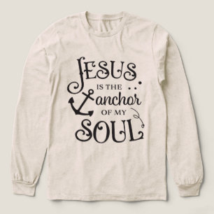 Camiseta Triblenda Arte de palabras del ancla de Jesús inspiracional 