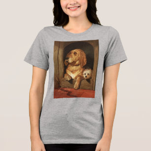 Camiseta Triblenda Arte de perro sabueso y Westie Victoriano vintage