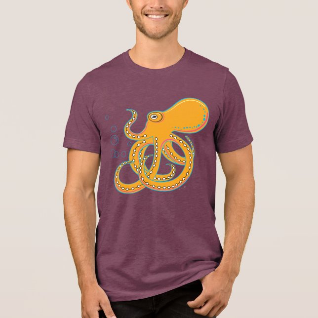 Camiseta Triblenda Arte de pulpo audaz y gracioso (Anverso)