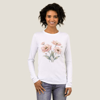 Camiseta Triblenda Arte de ramo de acuarela floral de rosa suave
