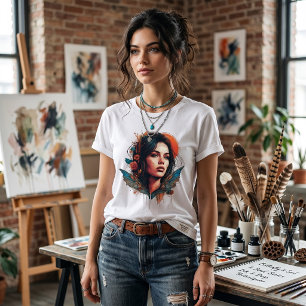Camiseta Triblenda Arte de retrato del espíritu bohemio de la maripos
