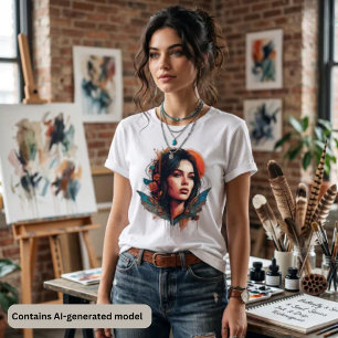 Camiseta Triblenda Arte de retrato del espíritu bohemio de la maripos