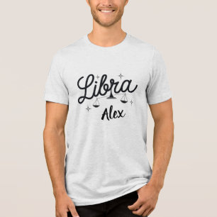 Camiseta Triblenda Arte de Rótulo Libra Zodiac personalizado