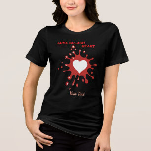 Camiseta Triblenda Arte de salpicadura de corazón – Diseño creativo d