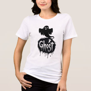 Camiseta Triblenda Arte de texto que gotea de terror oscuro - Fantasm