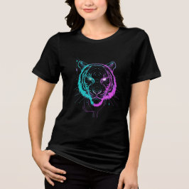 Camiseta Triblenda Arte de tigre digital neón