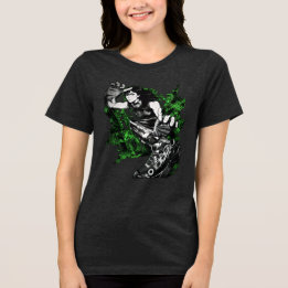 Camiseta Triblenda Arte de Tinta Negra de Artista Marcial de Anime Di