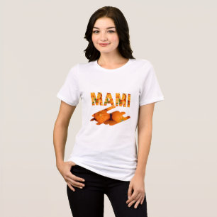 Camiseta Triblenda Arte de tipografía naranja MAMI