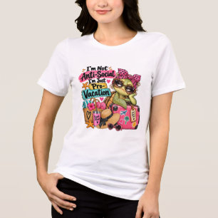 Camiseta Triblenda Arte de Tortuga Marina Introvertida de Vacaciones 
