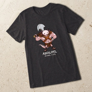 Camiseta Triblenda Arte de un ajolote con un hacha guerrero gladiador