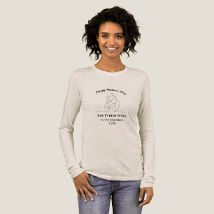 Camiseta Triblenda Arte de una línea minimalista Madre y bebé - Lo pu