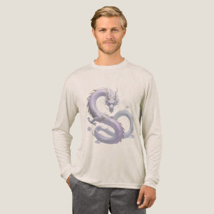 Camiseta Triblenda Arte del Dragón Blanco   Estética de Fantasía Míti