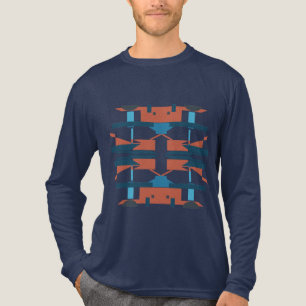 Camiseta Triblenda Arte del suroeste simétrico turquesa azul óxido
