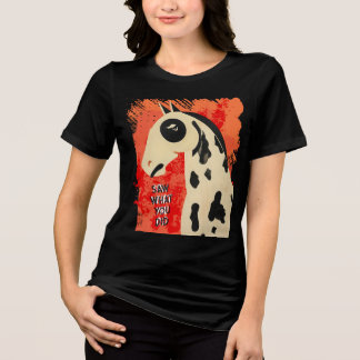 Camiseta Triblenda Arte divertido caballo mirada de reojo texto perso