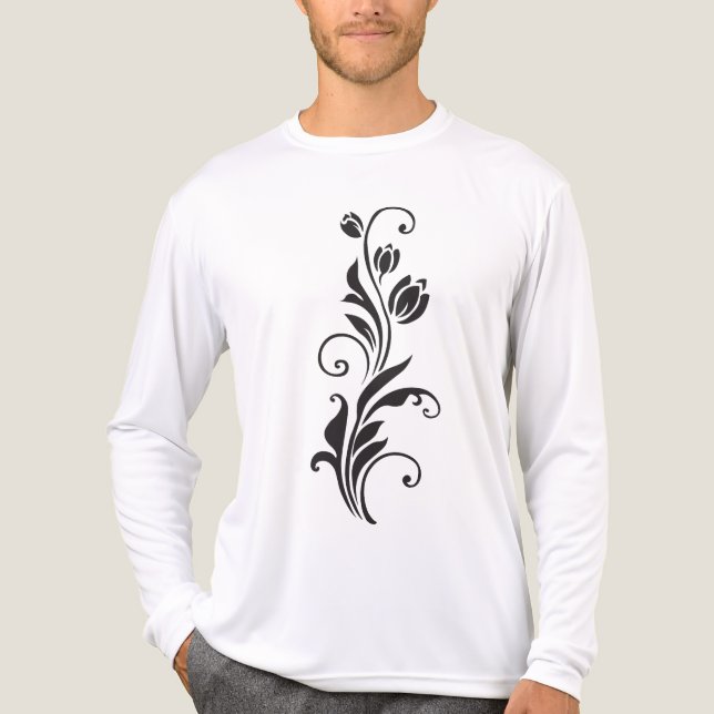 Camiseta Triblenda Arte Floral Ornamental Elegante de Flores (Anverso )