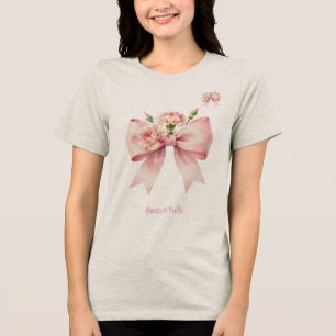 Camiseta Triblenda Arte floral pastel femenino