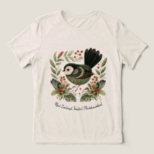 Camiseta Triblenda Arte Folclórico de la Fantail de Nueva Zelanda