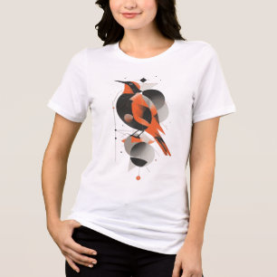 Camiseta Triblenda Arte Gráfico de Pájaro Abstracto Geométrico - Mode