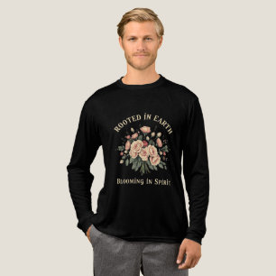 Camiseta Triblenda Arte Gráfico de Ramo de Rosas Antiguas Arraigado e