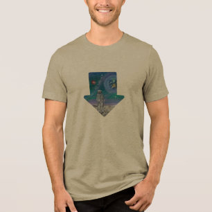 Camiseta Triblenda Arte hecho a mano - Vista de la Tierra