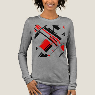 Camiseta Triblenda Arte inspirado en MCM con formas diagonales y líne