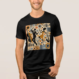 Camiseta Triblenda Arte Minimalista de la Era del Jazz de Mitad de Si