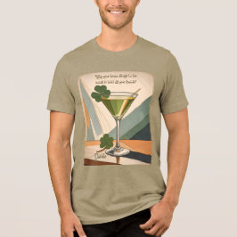 Camiseta Triblenda Arte moderno de mediados de siglo Shamrock Martini