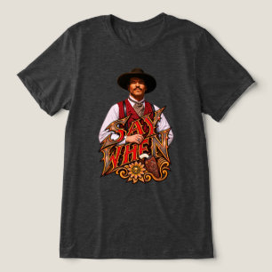Camiseta Triblenda Arte Occidental del Pistolero del Viejo Oeste Doc