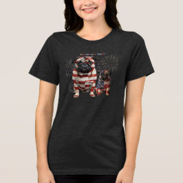 Camiseta Triblenda Arte Patriótico de Pug