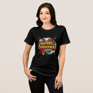 Camiseta Triblenda Arte Pop Comic Explosión de Navidad