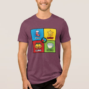Camiseta Triblenda Arte Pop de Navidad Relleno de Luz Pegatina de Ale