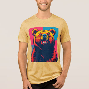 Camiseta Triblenda Arte pop de oso pardo
