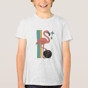 Camiseta Triblenda Arte Retro de Bolos Flamenco Mediados de Siglo