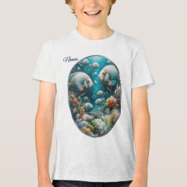 Camiseta Triblenda Arte subacuático de peces y corales en pinturas ac