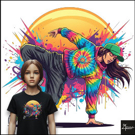 Camiseta Triblenda Arte Urbano de Salpicaduras de Pintura y Breakdanc
