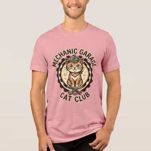 Camiseta Triblenda Arte vectorial de gato de garaje mecánico - Gara m