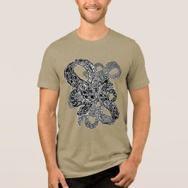 Camiseta Triblenda Artes abstractas de escritura en blanco y negro