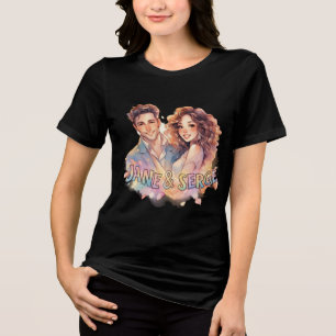 Camiseta Triblenda Artisti colorida "JANE & SERGE" de color de moda
