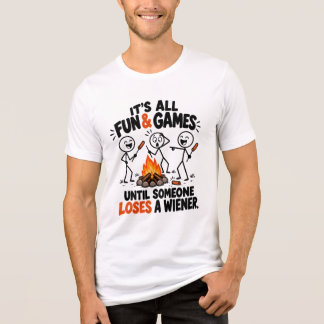 Camiseta Triblenda Asado Divertido de Salchicha en Fogata con Figura