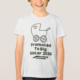 Camiseta Triblenda Ascendida a Hermana Mayor 2026 Retro Baby
