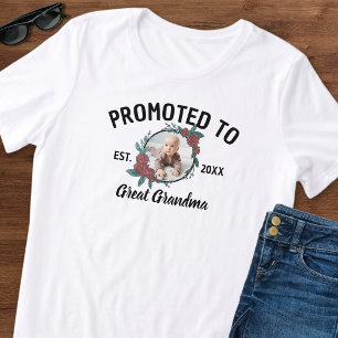 Camiseta Triblenda Ascendido a Bisabuela Foto de bebé en blanco y neg