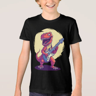 Camiseta Triblenda Asombrosa vibración de dinosaurios en guitarra elé