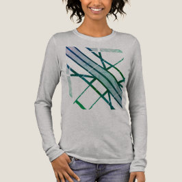 Camiseta Triblenda Aspecto de MCM geométrico diagonal gris verde