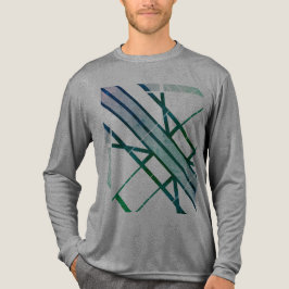 Camiseta Triblenda Aspecto de MCM geométrico diagonal gris verde
