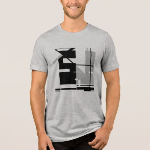 Camiseta Triblenda Aspecto del Art MCM del Resumen Geométrico Gris Ne