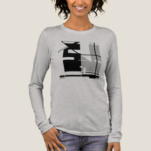 Camiseta Triblenda Aspecto del Art MCM del Resumen Geométrico Gris Ne